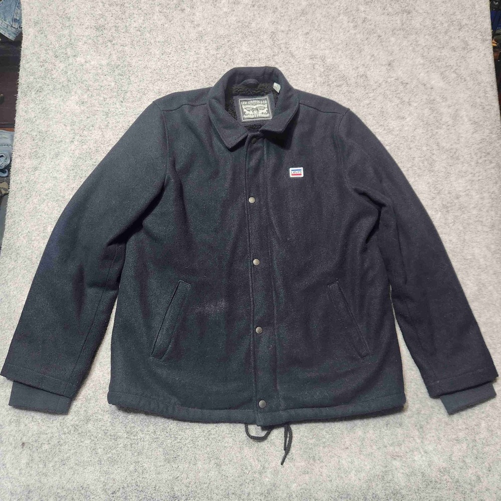 Levi's Mens Wool-Feel Jacket Sherpa Fleece Lined Coat Sz Large